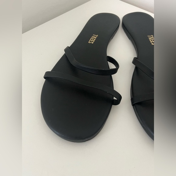 TKEES Gemma Slide Strappy Leather Sandals Black Sable - Picture 5 of 5